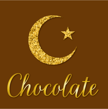 ロゴ121　チョコレート月ゴールド